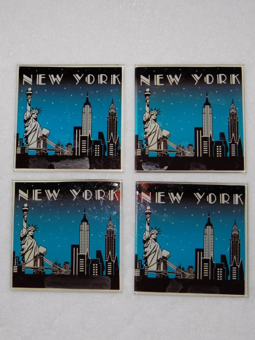 NWOT New York Glass Coasters, Set of 4